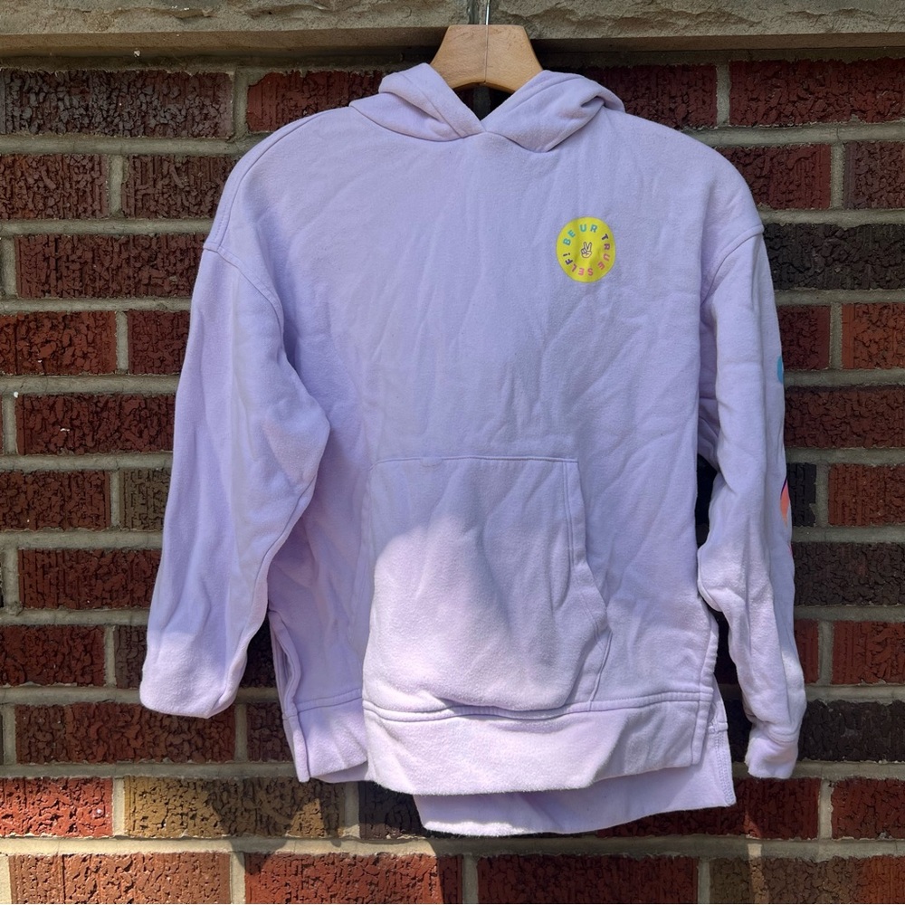 Sugar & Jade Light Purple Graphic Pullover Sweatshirt Top Hoodie